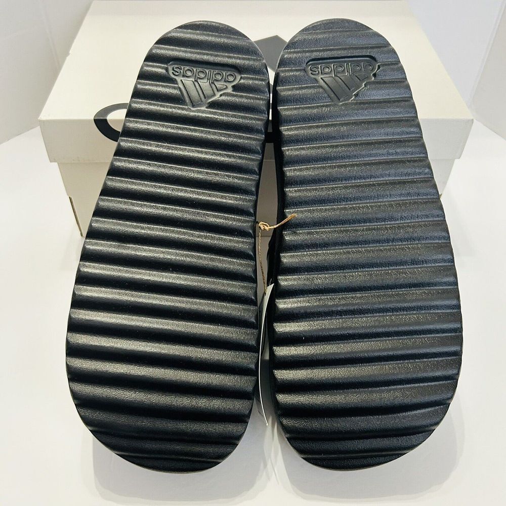 Adidas Adilette Women's Platform Slides Sandals Sz 8 Core Black Casual Beach - Picture 4 of 5